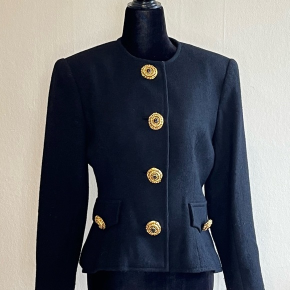 Christian Lacroix PARIS Size 40 Wool Black Blazer - Picture 3 of 6